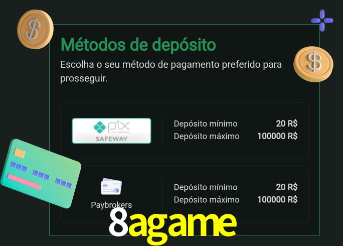 O cassino 8agame oferece uma grande variedade de métodos de pagamento